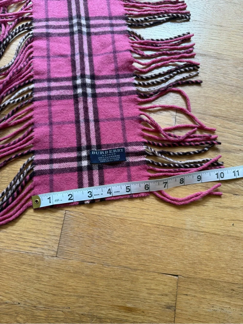 Burberry Cashmere Pink Plaid Scarf